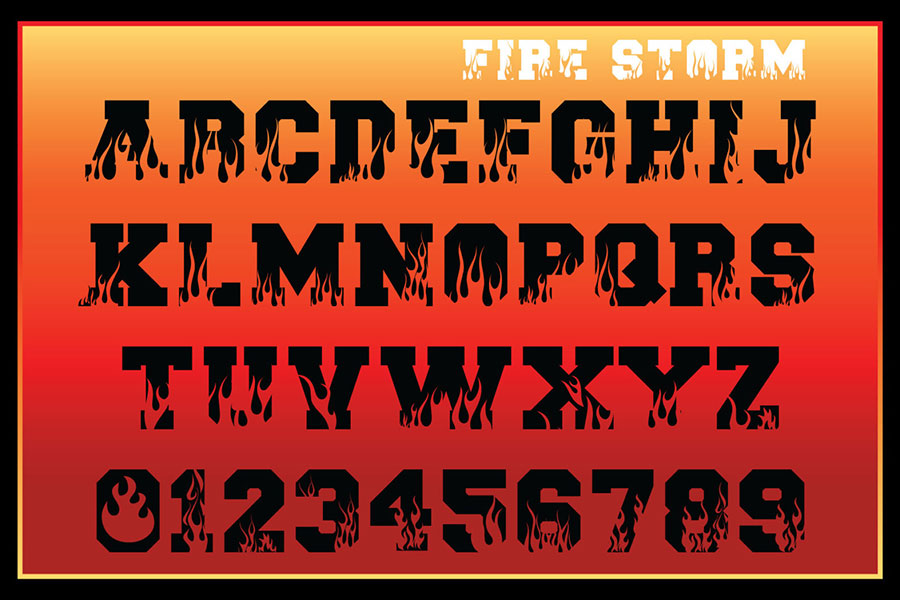 Firestorm font | Typing Guru